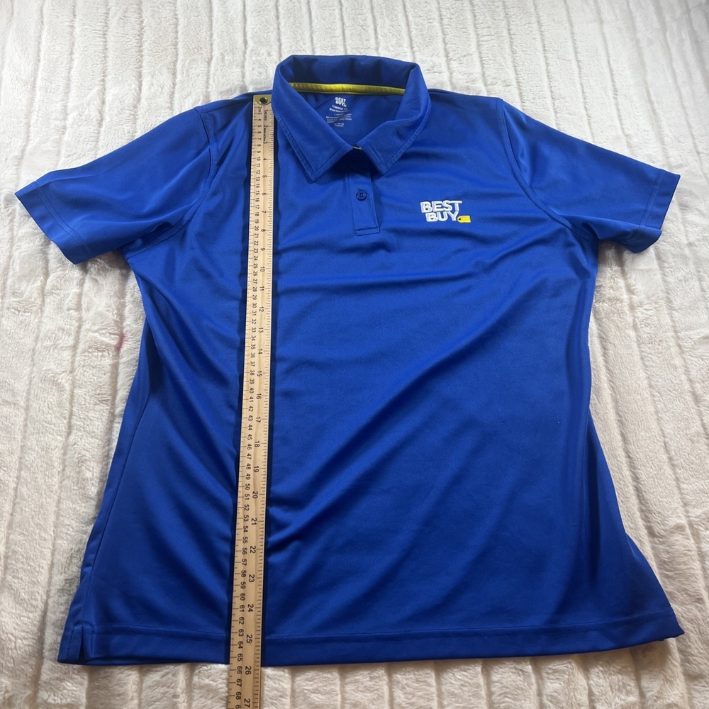Best Buy Womens Shirt Top‎ Size Large Blue Embroidered Employee Uniform Polo - Picture 5 of 7